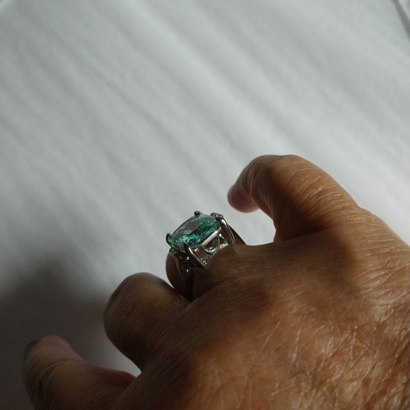10.48CT Blue Gem 925 Sterling Silver Ring  NWOT - Picture 6 of 7